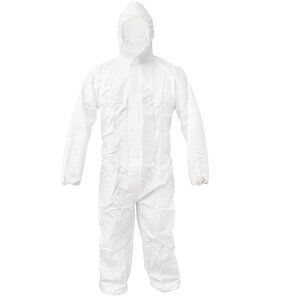 ABC White 55G Microporous Coverall Elastic Bands in Hood, Cuffs, Ankles